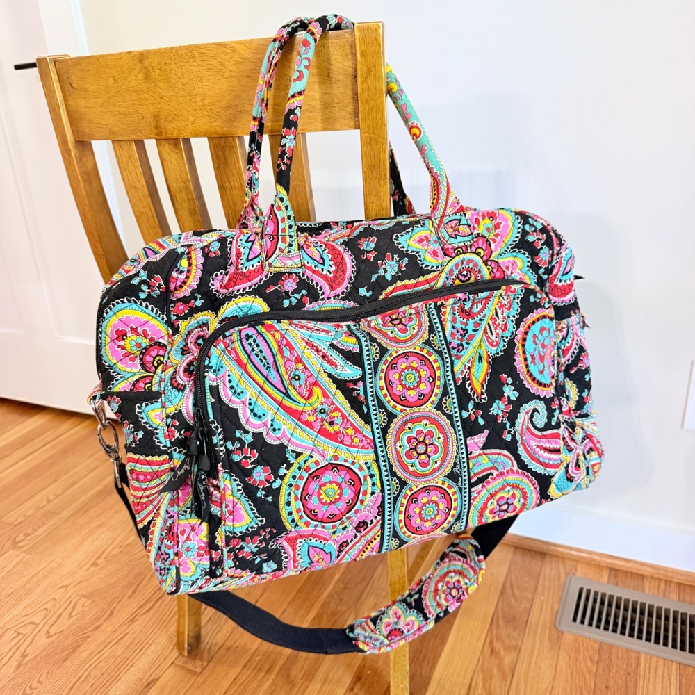 Vera Bradley Parisian Paisley 3 Piece Travel Set Weekender and Cosmetic Bags - Picture 5 of 16